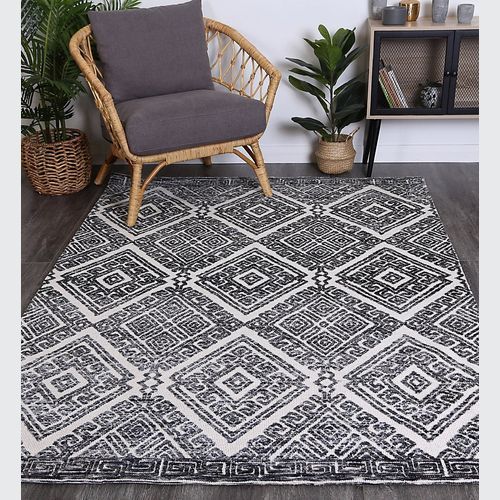 Alayah Diamond Anthracite Rug