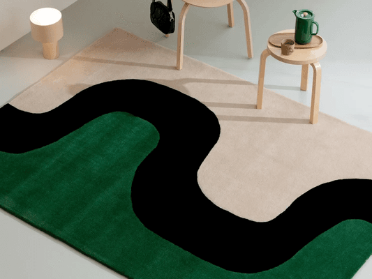 Marimekko Seireeni - Green | 100% Wool Designer Floor Rug