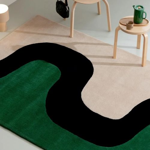Marimekko Seireeni - Green | 100% Wool Designer Floor Rug