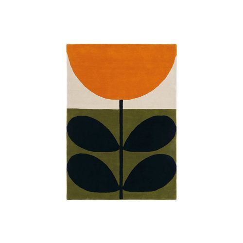 Orla Kiely Stem Rug - Black |  100% Wool Designer Floor Rug