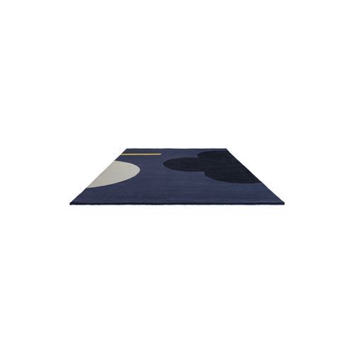 Orla Kiely Geo Flower Rug - Denim | 100% Wool Designer Floor Rug