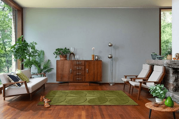 Orla Kiely Solid Stem Rug - Fern | 100% Wool Designer Floor Rug