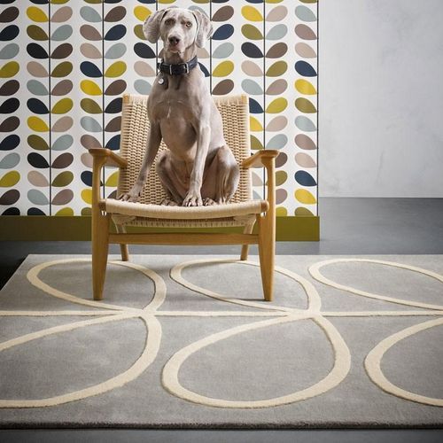 Orla Kiely Giant Linear Stem Rug - Grey | 100% Wool Designer Floor Rug