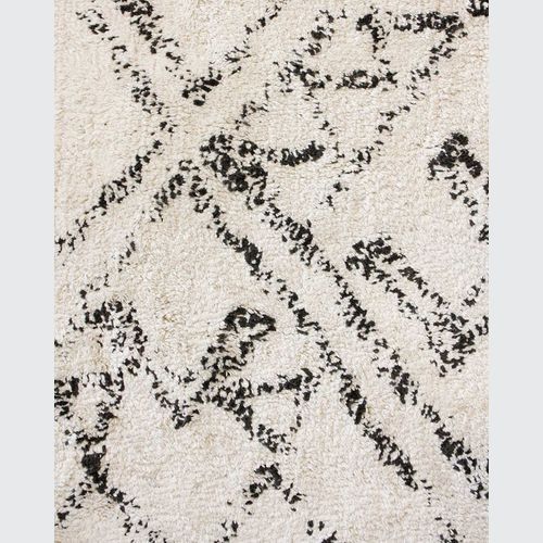 Baya Awan Handtufted Floor Rug - Black-Natural White