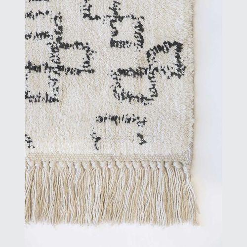 Baya Awan Handtufted Floor Rug - Black-Natural White