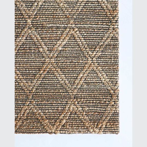 Baya Genoa Hemp Floor Rug - Natural/Black