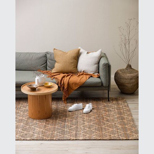 Baya Genoa Hemp Floor Rug - Natural/Black