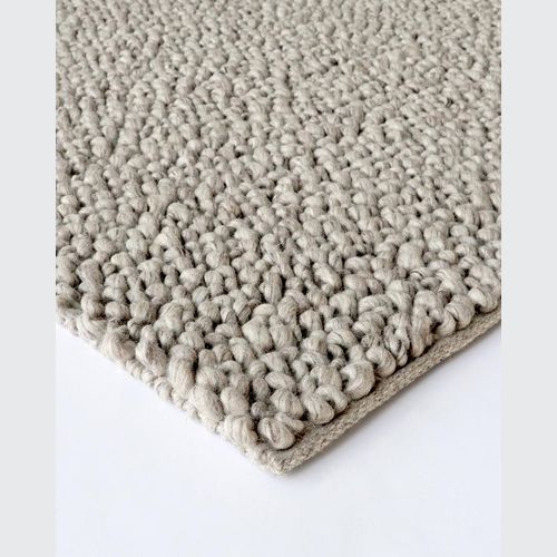 Baya MacKenzie 100% Wool Loop Pile Floor Rug - Fallow