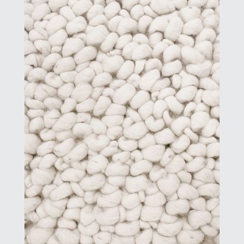 Baya MacKenzie 100% Wool Loop Pile Floor Rug - White Straw