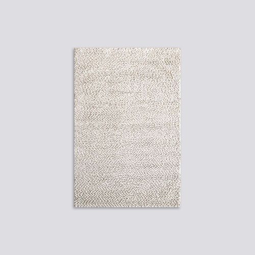 Baya MacKenzie 100% Wool Loop Pile Floor Rug - White Straw