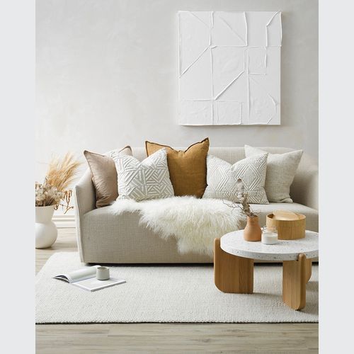 Baya Nebraska Handwoven Textured Rug - Natural White