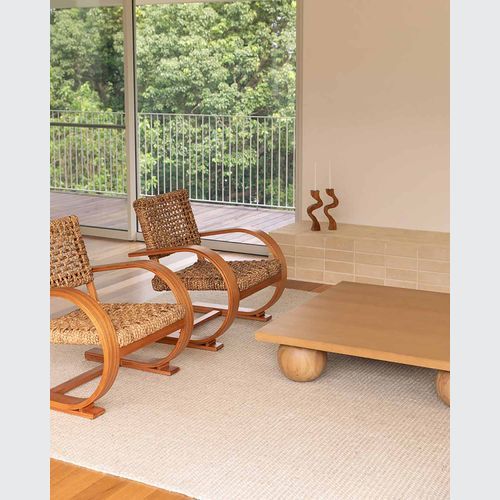 Baya Kansas Handwoven Textured Rug - Oat/Natural
