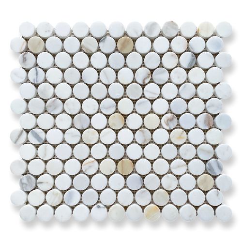 Calacatta Gold Honed Penny Rounds
