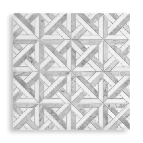 Escher Parquetry Mosaic Carrara And Thassos Honed