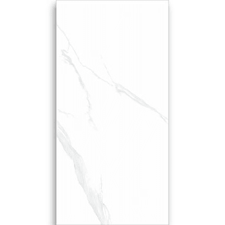 Carrara White Polished Porcelain Tile 600x1200