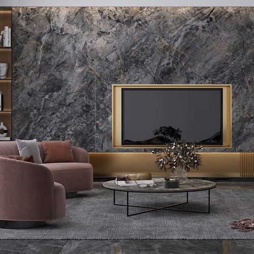 Mose Black Polished Porcelain Tile 1200x2700