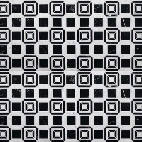 Labyrinth Channel Carrara & Nero Marble By Steve Cordony