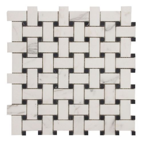 Basketweave - Calacatta/Nero Marquina Honed
