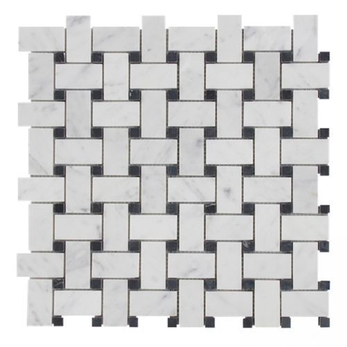 Basketweave - Carrara & Nero Marquina Honed