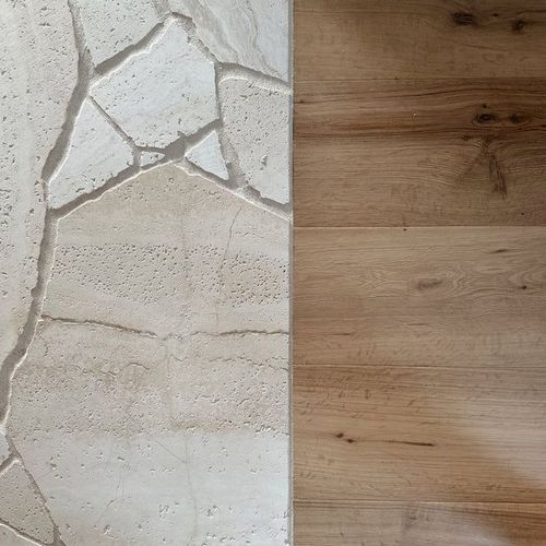 Superwhite Travertine Crazy Pave