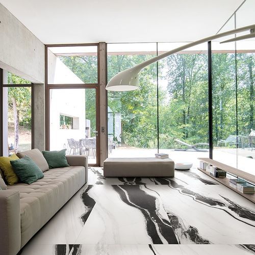 Floor Gres Black & White Marble Floor & Wall Tile