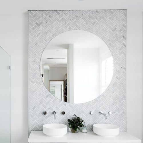 Carrara Mosaic Herringbone Wall Tiles
