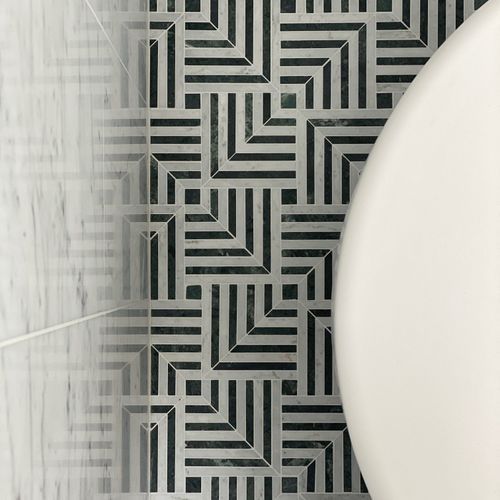 Cuba Mosaic - Indian Green, Thassos & Carrara
