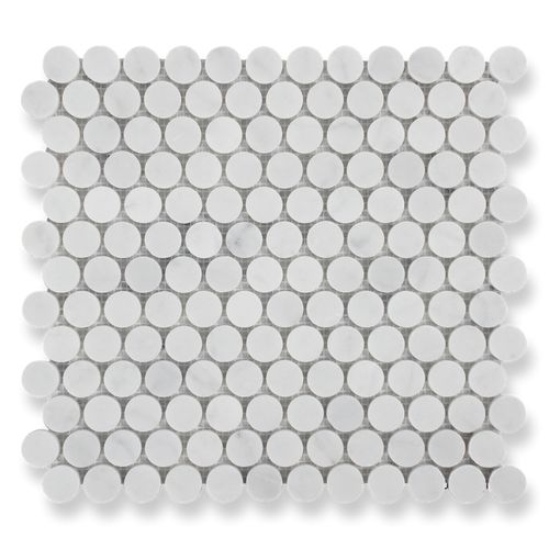 Carrara Penny Round Honed