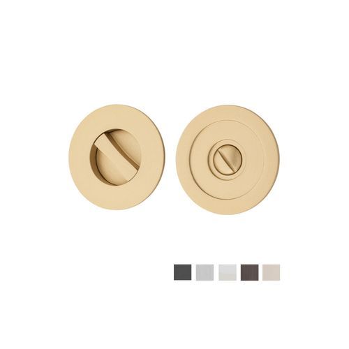 Iver Round Sliding Door Pull with Inbuilt Privacy Turn