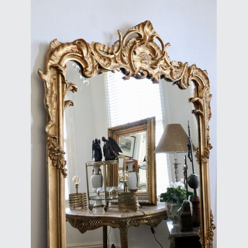 Antique Louis Xv Style Water Gilded Mirror 1840 – 1860