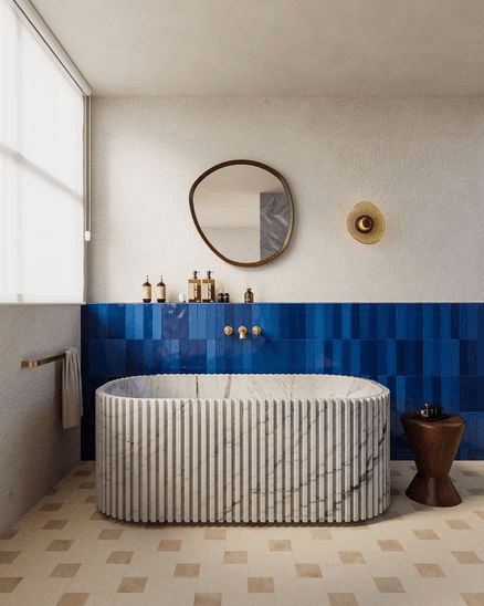 Biju Fluted Marble Bathtub