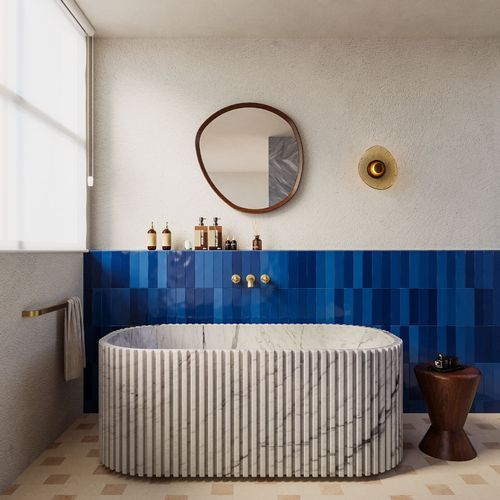 Biju Fluted Marble Bathtub