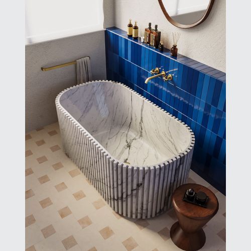 Biju Fluted Marble Bathtub