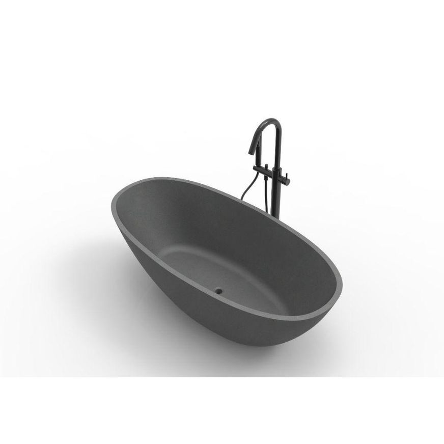 Hugi B008 Large Curved Bath 1640MM - Matte Concrete