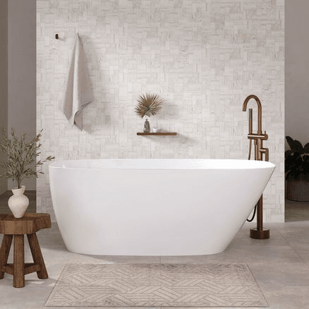 Athenia Freestanding Acrylic Bath with Overflow, 1700mm