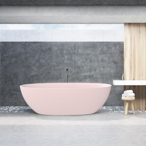 B003 Soft Pink Oval Shaped Hugi Bath 1650MM