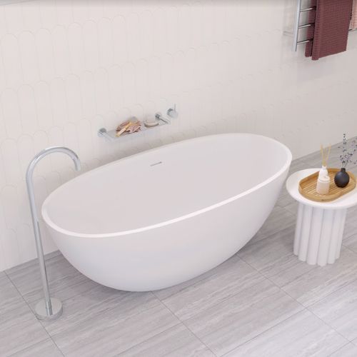 Sasso Matte White Stone Bath