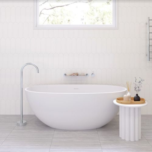 Sasso Matte White Stone Bath
