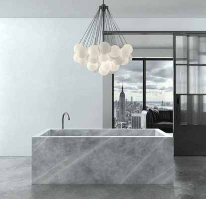 Zen Rectangle Solid Marble Bathtub
