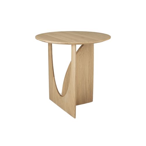 Ethnicraft Oak Geometric Side Table