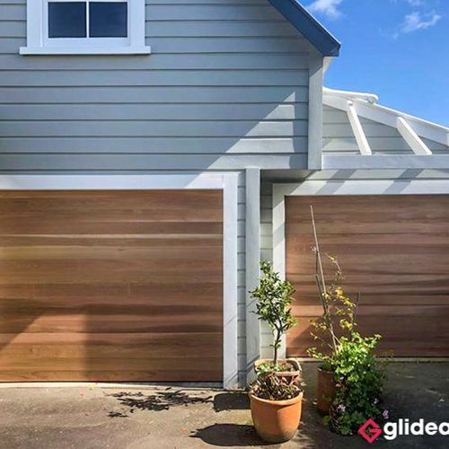 Horizontal and Vertical Cedar Garage Door