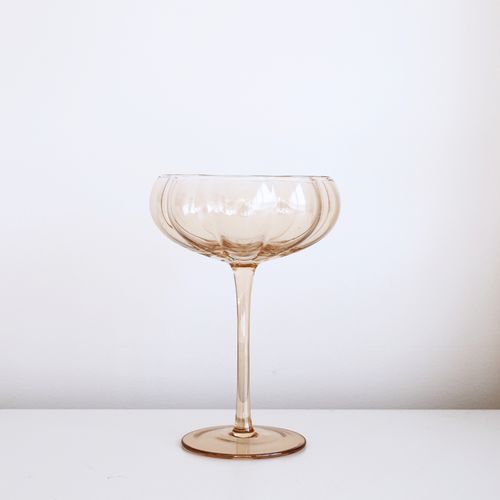Petal Cocktail Glass- Light Amber- Set of 4