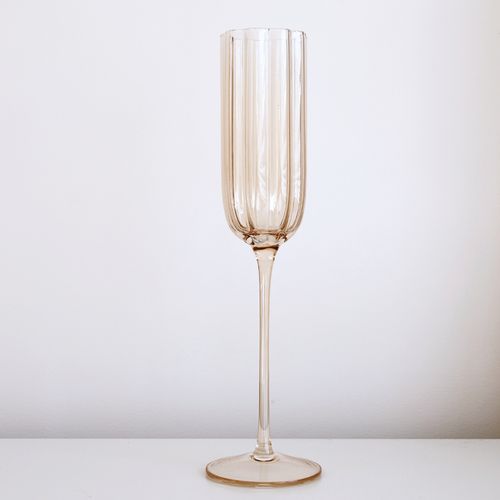 Petal Champagne Flute | Light Amber | Set of 4
