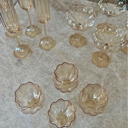 Petal Stemless Glass | Light Amber | Set of 4