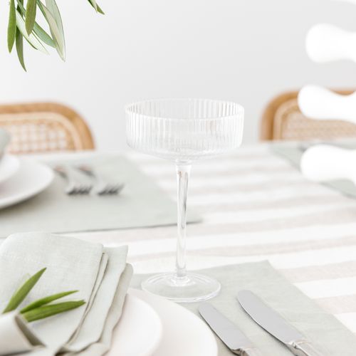 Ribbed Cocktail Glasses- Set 4 Clear