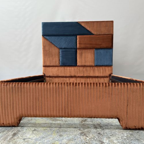 Geometric Bed Head in Orange