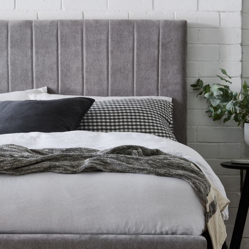 Cannes Double Upholstered Headboard | Grey