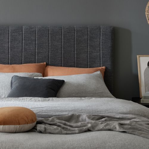 Cannes Queen Upholstered Headboard | Charcoal