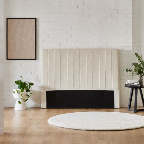 Cannes Queen Upholstered Headboard | Beige