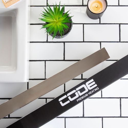 Code Square Single Bar Heated Towel Rail
